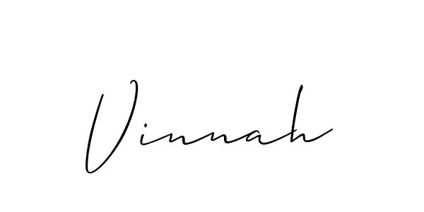 Design your own signature with our free online signature maker. With this signature software, you can create a handwritten (Allison_Script) signature for name Vinnah. Vinnah signature style 2 images and pictures png