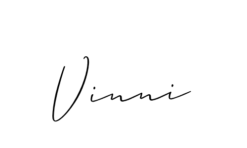 Allison_Script is a professional signature style that is perfect for those who want to add a touch of class to their signature. It is also a great choice for those who want to make their signature more unique. Get Vinni name to fancy signature for free. Vinni signature style 2 images and pictures png