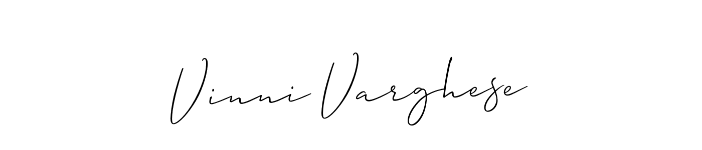 Vinni Varghese stylish signature style. Best Handwritten Sign (Allison_Script) for my name. Handwritten Signature Collection Ideas for my name Vinni Varghese. Vinni Varghese signature style 2 images and pictures png