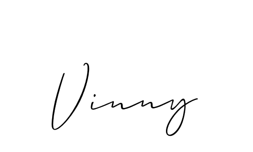 How to make Vinny name signature. Use Allison_Script style for creating short signs online. This is the latest handwritten sign. Vinny signature style 2 images and pictures png