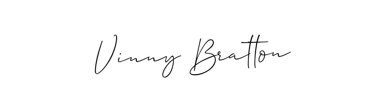 Vinny Bratton stylish signature style. Best Handwritten Sign (Allison_Script) for my name. Handwritten Signature Collection Ideas for my name Vinny Bratton. Vinny Bratton signature style 2 images and pictures png
