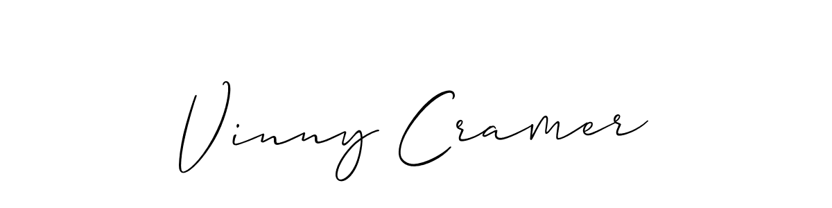 Make a beautiful signature design for name Vinny Cramer. With this signature (Allison_Script) style, you can create a handwritten signature for free. Vinny Cramer signature style 2 images and pictures png