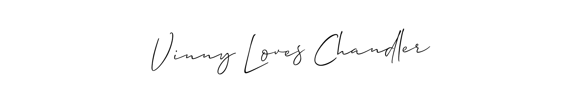 It looks lik you need a new signature style for name Vinny Loves Chandler. Design unique handwritten (Allison_Script) signature with our free signature maker in just a few clicks. Vinny Loves Chandler signature style 2 images and pictures png