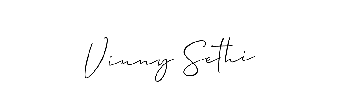 You should practise on your own different ways (Allison_Script) to write your name (Vinny Sethi) in signature. don't let someone else do it for you. Vinny Sethi signature style 2 images and pictures png