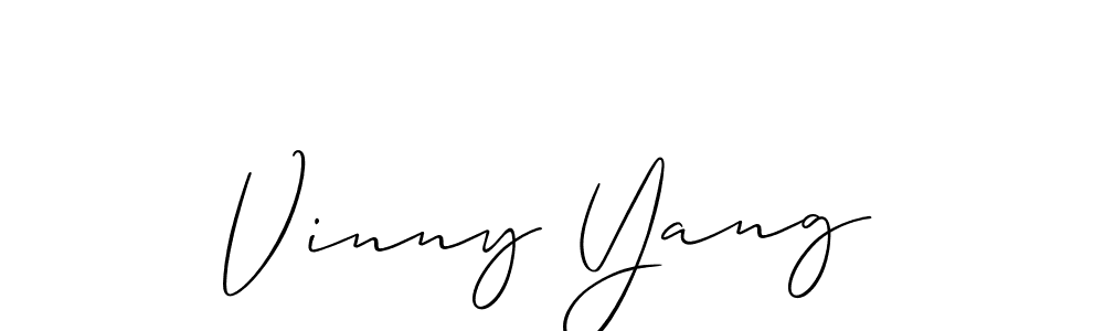 It looks lik you need a new signature style for name Vinny Yang. Design unique handwritten (Allison_Script) signature with our free signature maker in just a few clicks. Vinny Yang signature style 2 images and pictures png