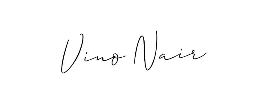 Vino Nair stylish signature style. Best Handwritten Sign (Allison_Script) for my name. Handwritten Signature Collection Ideas for my name Vino Nair. Vino Nair signature style 2 images and pictures png