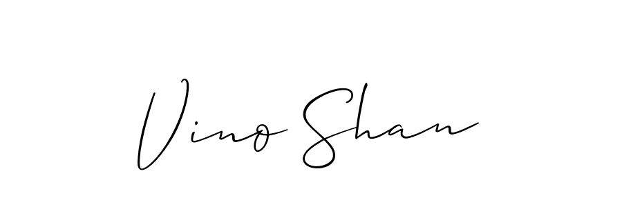 Use a signature maker to create a handwritten signature online. With this signature software, you can design (Allison_Script) your own signature for name Vino Shan. Vino Shan signature style 2 images and pictures png