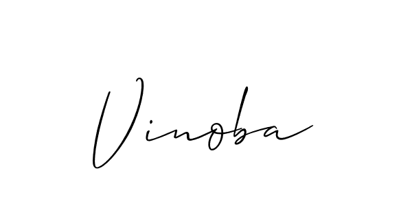 How to make Vinoba signature? Allison_Script is a professional autograph style. Create handwritten signature for Vinoba name. Vinoba signature style 2 images and pictures png