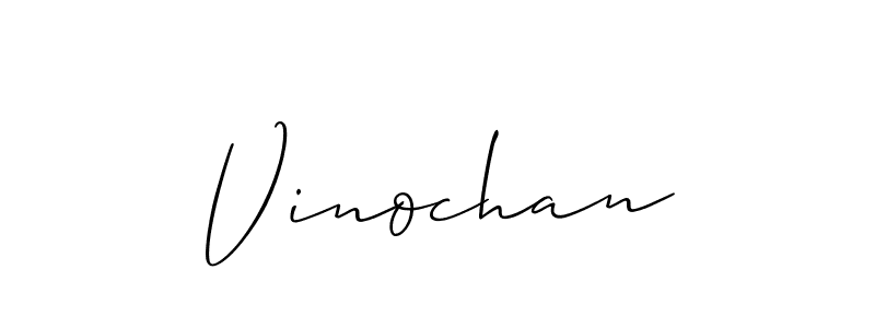 Design your own signature with our free online signature maker. With this signature software, you can create a handwritten (Allison_Script) signature for name Vinochan. Vinochan signature style 2 images and pictures png