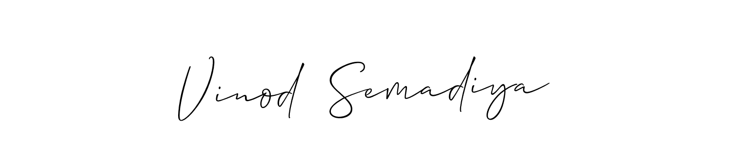 It looks lik you need a new signature style for name Vinod  Semadiya. Design unique handwritten (Allison_Script) signature with our free signature maker in just a few clicks. Vinod  Semadiya signature style 2 images and pictures png