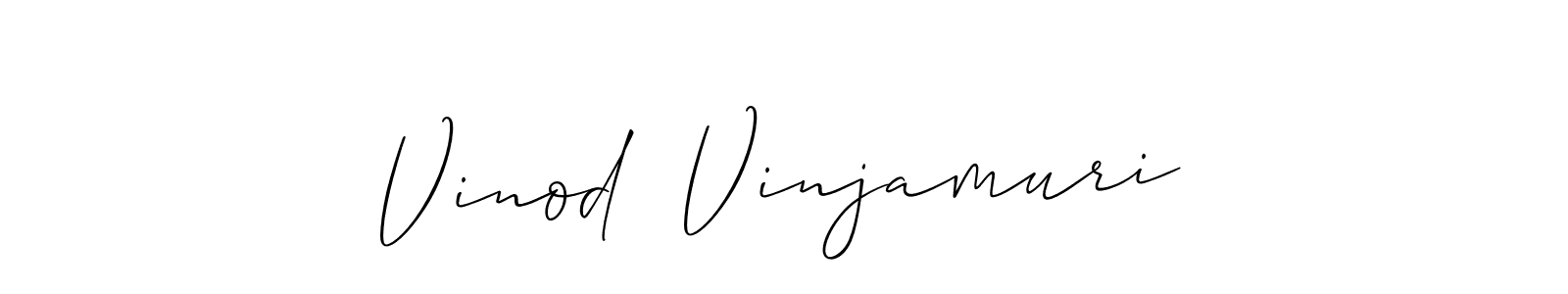 This is the best signature style for the Vinod  Vinjamuri name. Also you like these signature font (Allison_Script). Mix name signature. Vinod  Vinjamuri signature style 2 images and pictures png