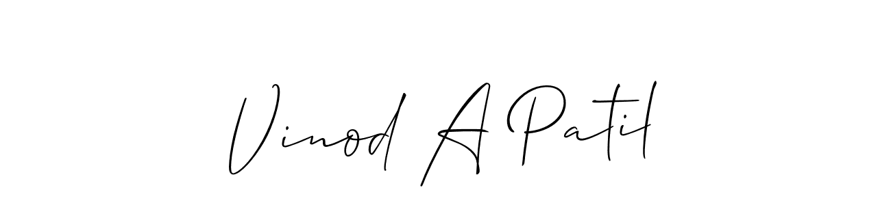 Check out images of Autograph of Vinod A Patil name. Actor Vinod A Patil Signature Style. Allison_Script is a professional sign style online. Vinod A Patil signature style 2 images and pictures png