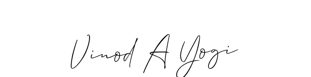 How to make Vinod A Yogi signature? Allison_Script is a professional autograph style. Create handwritten signature for Vinod A Yogi name. Vinod A Yogi signature style 2 images and pictures png