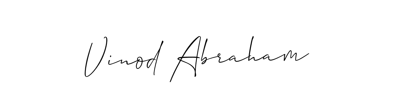 Also we have Vinod Abraham name is the best signature style. Create professional handwritten signature collection using Allison_Script autograph style. Vinod Abraham signature style 2 images and pictures png