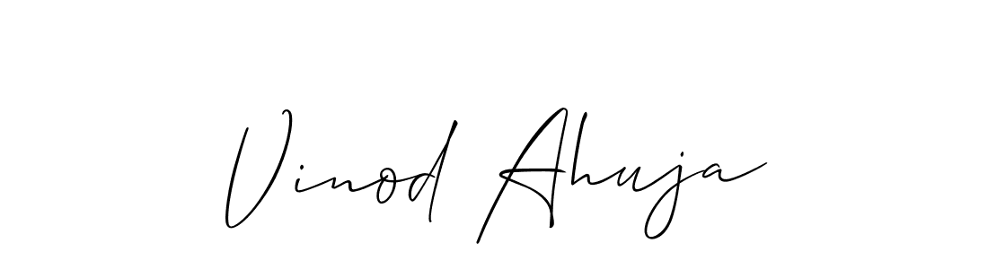 This is the best signature style for the Vinod Ahuja name. Also you like these signature font (Allison_Script). Mix name signature. Vinod Ahuja signature style 2 images and pictures png