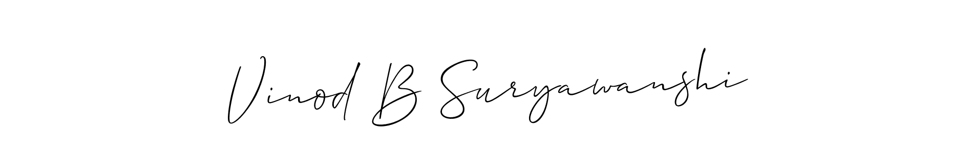 Also we have Vinod B Suryawanshi name is the best signature style. Create professional handwritten signature collection using Allison_Script autograph style. Vinod B Suryawanshi signature style 2 images and pictures png