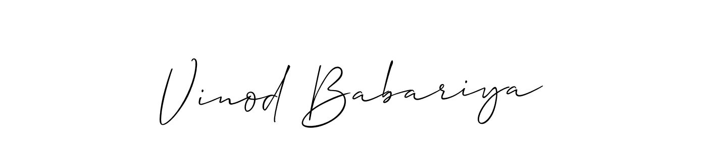 Also You can easily find your signature by using the search form. We will create Vinod Babariya name handwritten signature images for you free of cost using Allison_Script sign style. Vinod Babariya signature style 2 images and pictures png