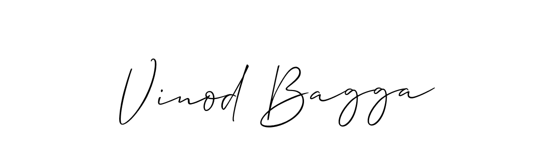 The best way (Allison_Script) to make a short signature is to pick only two or three words in your name. The name Vinod Bagga include a total of six letters. For converting this name. Vinod Bagga signature style 2 images and pictures png