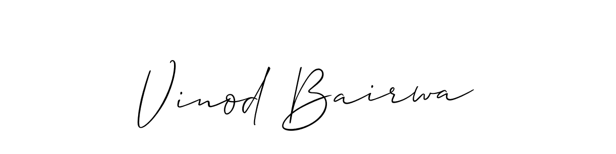 Use a signature maker to create a handwritten signature online. With this signature software, you can design (Allison_Script) your own signature for name Vinod Bairwa. Vinod Bairwa signature style 2 images and pictures png