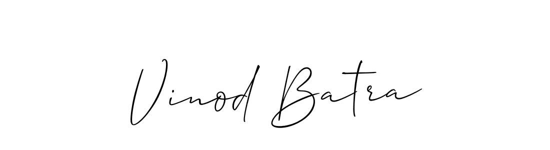 It looks lik you need a new signature style for name Vinod Batra. Design unique handwritten (Allison_Script) signature with our free signature maker in just a few clicks. Vinod Batra signature style 2 images and pictures png