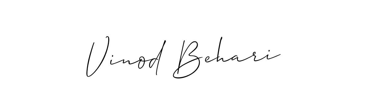 Use a signature maker to create a handwritten signature online. With this signature software, you can design (Allison_Script) your own signature for name Vinod Behari. Vinod Behari signature style 2 images and pictures png