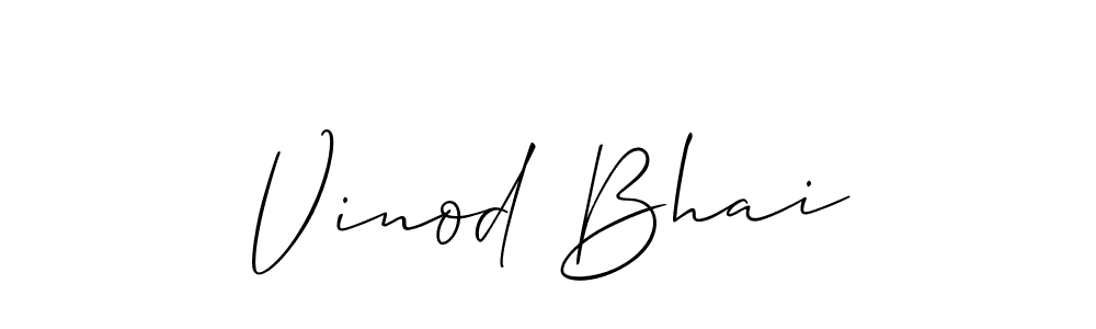 How to make Vinod Bhai name signature. Use Allison_Script style for creating short signs online. This is the latest handwritten sign. Vinod Bhai signature style 2 images and pictures png