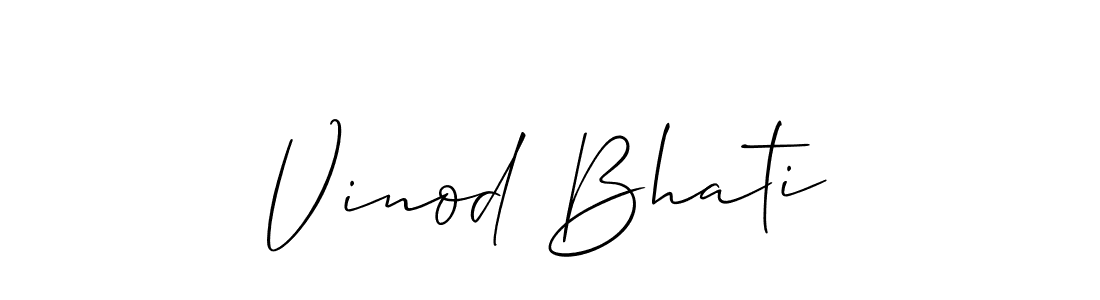 Create a beautiful signature design for name Vinod Bhati. With this signature (Allison_Script) fonts, you can make a handwritten signature for free. Vinod Bhati signature style 2 images and pictures png