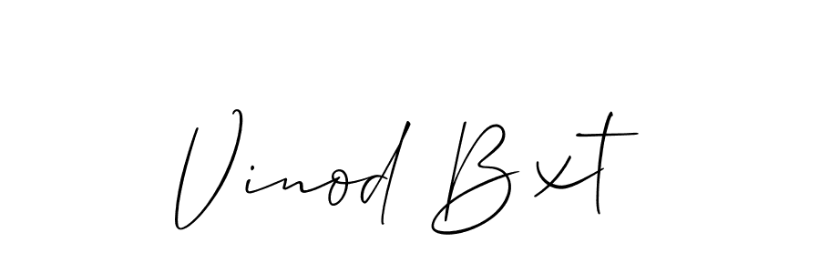 Allison_Script is a professional signature style that is perfect for those who want to add a touch of class to their signature. It is also a great choice for those who want to make their signature more unique. Get Vinod Bxt name to fancy signature for free. Vinod Bxt signature style 2 images and pictures png