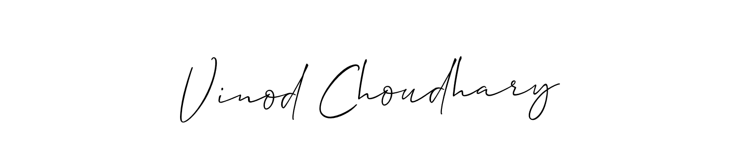 Make a beautiful signature design for name Vinod Choudhary. With this signature (Allison_Script) style, you can create a handwritten signature for free. Vinod Choudhary signature style 2 images and pictures png