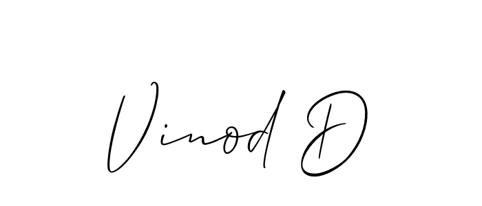 Best and Professional Signature Style for Vinod D. Allison_Script Best Signature Style Collection. Vinod D signature style 2 images and pictures png