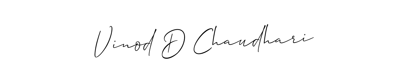 It looks lik you need a new signature style for name Vinod D Chaudhari. Design unique handwritten (Allison_Script) signature with our free signature maker in just a few clicks. Vinod D Chaudhari signature style 2 images and pictures png