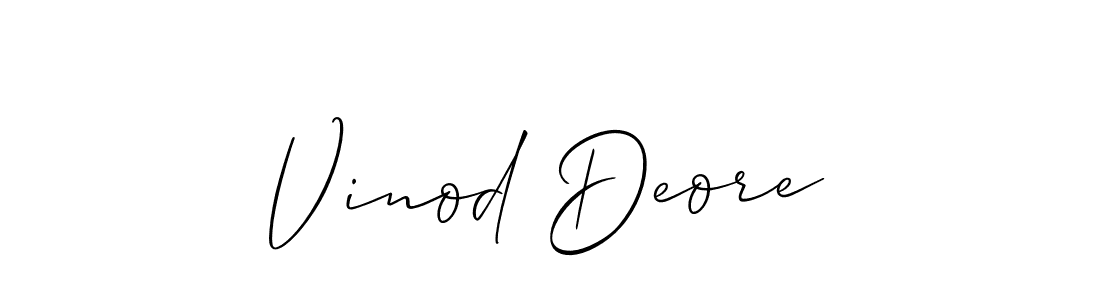 Vinod Deore stylish signature style. Best Handwritten Sign (Allison_Script) for my name. Handwritten Signature Collection Ideas for my name Vinod Deore. Vinod Deore signature style 2 images and pictures png