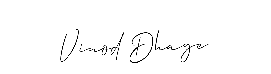 Vinod Dhage stylish signature style. Best Handwritten Sign (Allison_Script) for my name. Handwritten Signature Collection Ideas for my name Vinod Dhage. Vinod Dhage signature style 2 images and pictures png