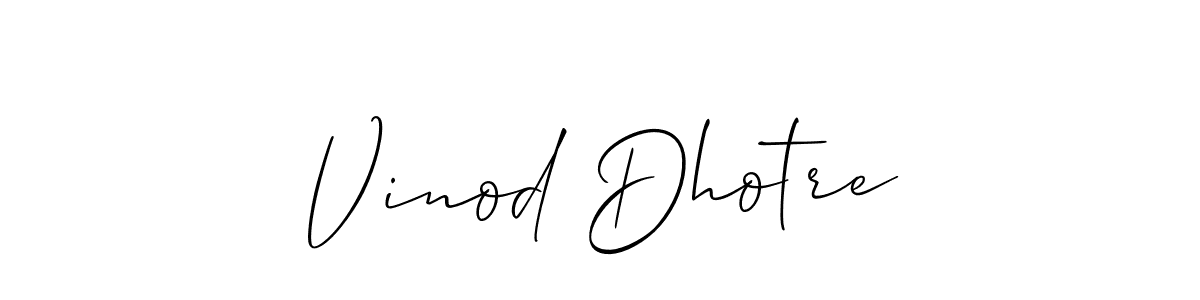 Vinod Dhotre stylish signature style. Best Handwritten Sign (Allison_Script) for my name. Handwritten Signature Collection Ideas for my name Vinod Dhotre. Vinod Dhotre signature style 2 images and pictures png