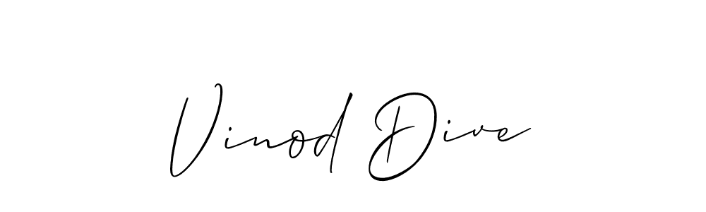if you are searching for the best signature style for your name Vinod Dive. so please give up your signature search. here we have designed multiple signature styles  using Allison_Script. Vinod Dive signature style 2 images and pictures png
