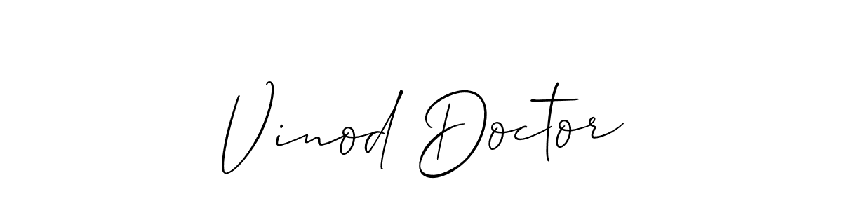 Make a beautiful signature design for name Vinod Doctor. With this signature (Allison_Script) style, you can create a handwritten signature for free. Vinod Doctor signature style 2 images and pictures png