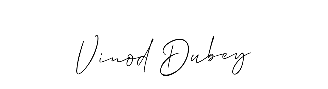 Allison_Script is a professional signature style that is perfect for those who want to add a touch of class to their signature. It is also a great choice for those who want to make their signature more unique. Get Vinod Dubey name to fancy signature for free. Vinod Dubey signature style 2 images and pictures png