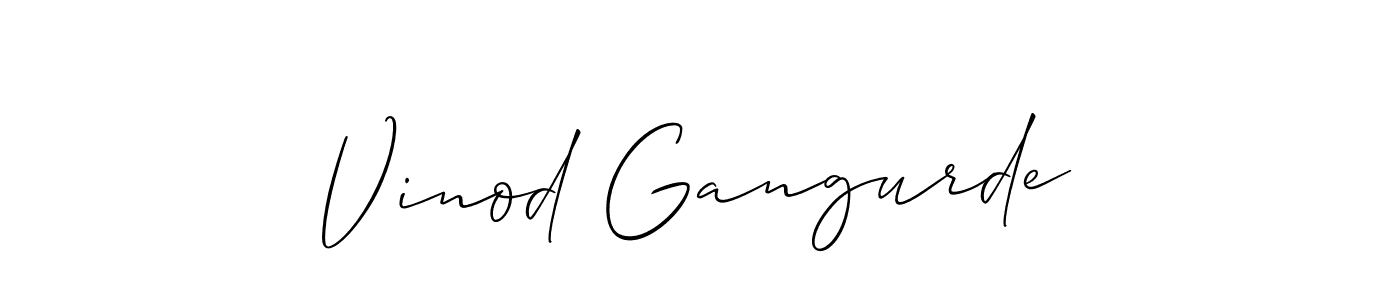 Also You can easily find your signature by using the search form. We will create Vinod Gangurde name handwritten signature images for you free of cost using Allison_Script sign style. Vinod Gangurde signature style 2 images and pictures png