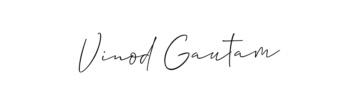 Use a signature maker to create a handwritten signature online. With this signature software, you can design (Allison_Script) your own signature for name Vinod Gautam. Vinod Gautam signature style 2 images and pictures png