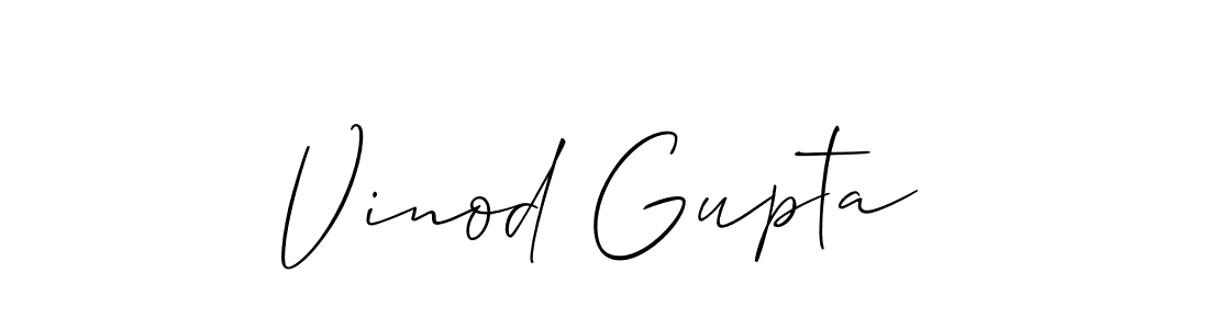 How to make Vinod Gupta name signature. Use Allison_Script style for creating short signs online. This is the latest handwritten sign. Vinod Gupta signature style 2 images and pictures png