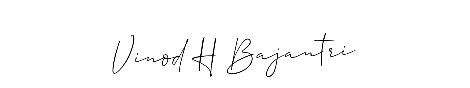 Make a beautiful signature design for name Vinod H Bajantri. With this signature (Allison_Script) style, you can create a handwritten signature for free. Vinod H Bajantri signature style 2 images and pictures png