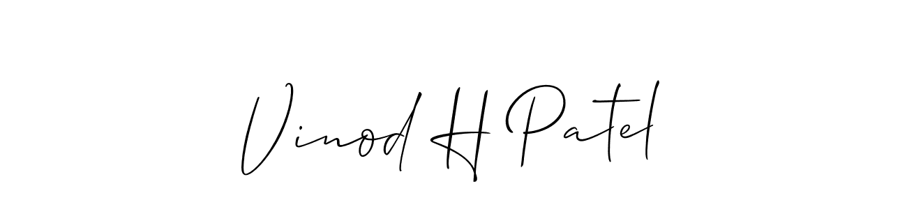 Make a beautiful signature design for name Vinod H Patel. With this signature (Allison_Script) style, you can create a handwritten signature for free. Vinod H Patel signature style 2 images and pictures png