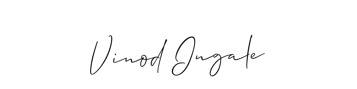 Create a beautiful signature design for name Vinod Ingale. With this signature (Allison_Script) fonts, you can make a handwritten signature for free. Vinod Ingale signature style 2 images and pictures png