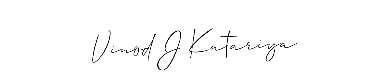 How to Draw Vinod J Katariya signature style? Allison_Script is a latest design signature styles for name Vinod J Katariya. Vinod J Katariya signature style 2 images and pictures png