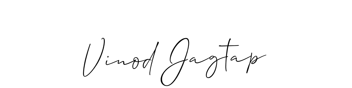 Use a signature maker to create a handwritten signature online. With this signature software, you can design (Allison_Script) your own signature for name Vinod Jagtap. Vinod Jagtap signature style 2 images and pictures png