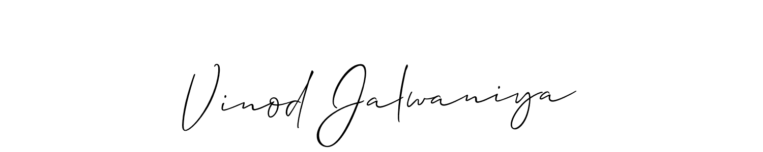 How to make Vinod Jalwaniya name signature. Use Allison_Script style for creating short signs online. This is the latest handwritten sign. Vinod Jalwaniya signature style 2 images and pictures png