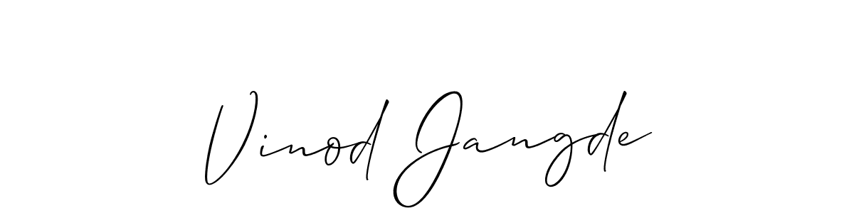 Create a beautiful signature design for name Vinod Jangde. With this signature (Allison_Script) fonts, you can make a handwritten signature for free. Vinod Jangde signature style 2 images and pictures png