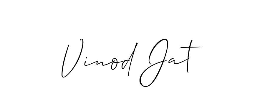 Also You can easily find your signature by using the search form. We will create Vinod Jat name handwritten signature images for you free of cost using Allison_Script sign style. Vinod Jat signature style 2 images and pictures png