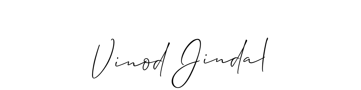 Allison_Script is a professional signature style that is perfect for those who want to add a touch of class to their signature. It is also a great choice for those who want to make their signature more unique. Get Vinod Jindal name to fancy signature for free. Vinod Jindal signature style 2 images and pictures png