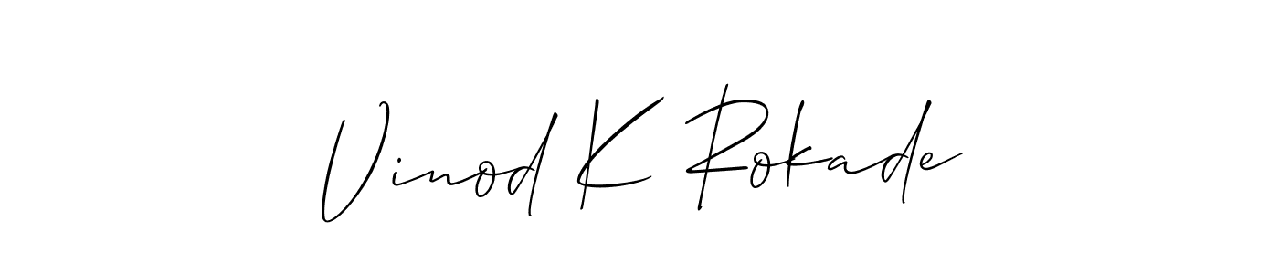 This is the best signature style for the Vinod K Rokade name. Also you like these signature font (Allison_Script). Mix name signature. Vinod K Rokade signature style 2 images and pictures png